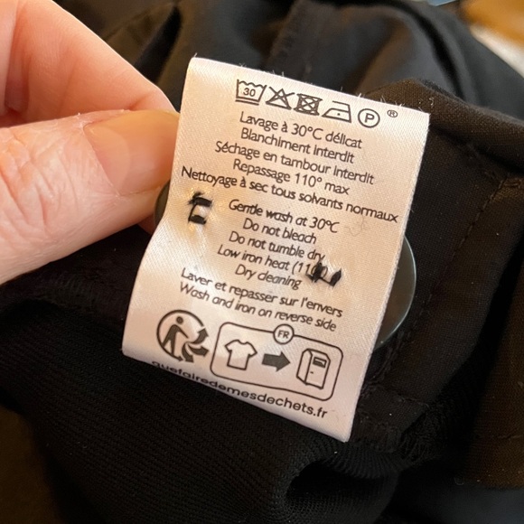 SEZANE Damon Pants Black Cropped Cuffed Trousers Size 40 US Size 8 Minimalist - Picture 7 of 7